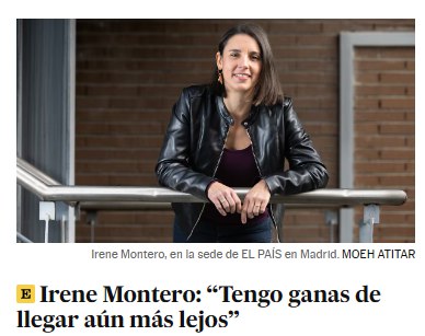 Irene Montero: 'Tengo ganas de llegar …