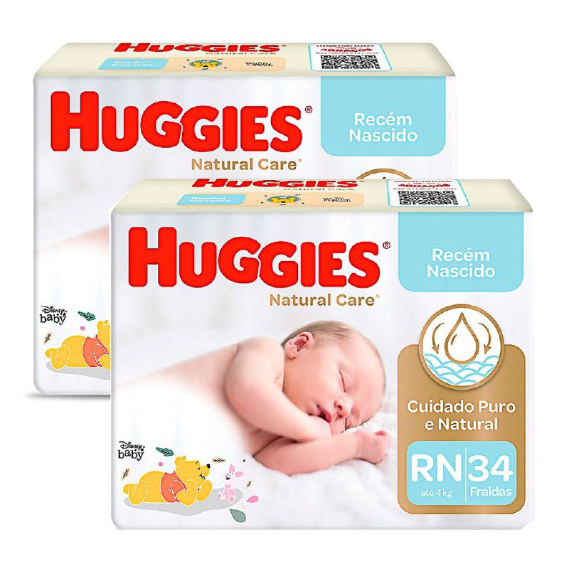 Kit 2 Fralda Huggies Recém Nascido …