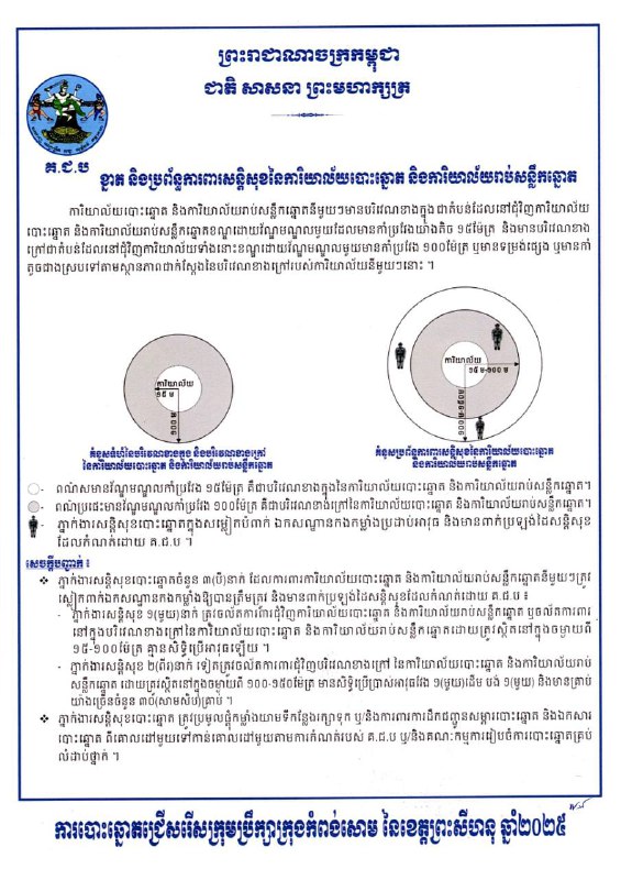 **ខិត្តបណ្ណ ស្ដីពីខ្នាត និងប្រព័ន្ធការពារសន្តិសុខនៃការិយាល័យបោះឆ្នោត និងការិយាល័យរាប់សន្លឹកឆ្នោត**