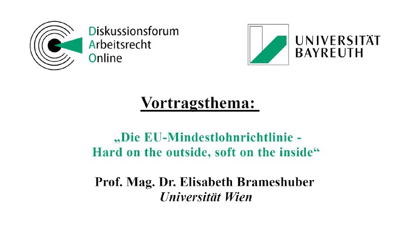 "Die EU-Mindestlohnrichtlinie" - Prof. Mag. Dr. …