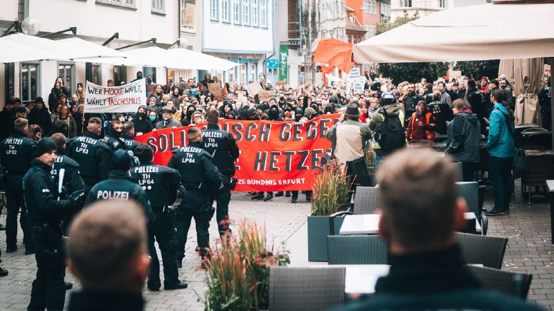 *****💥***ERFURT: LINKSEXTREMISTISCHE HASS-DEMO ***🔥*****