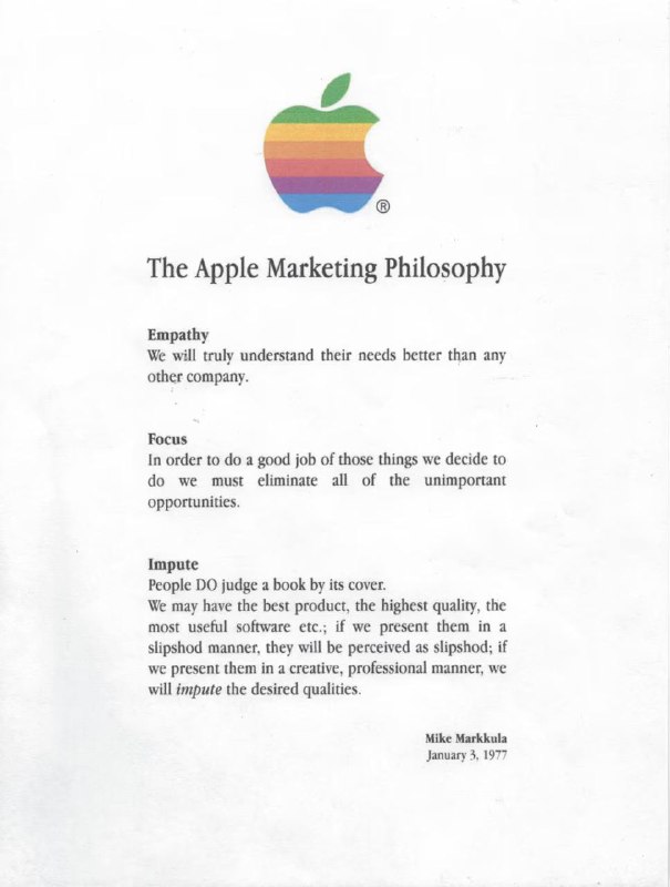 The Apple Marketing Philosophy, 1977