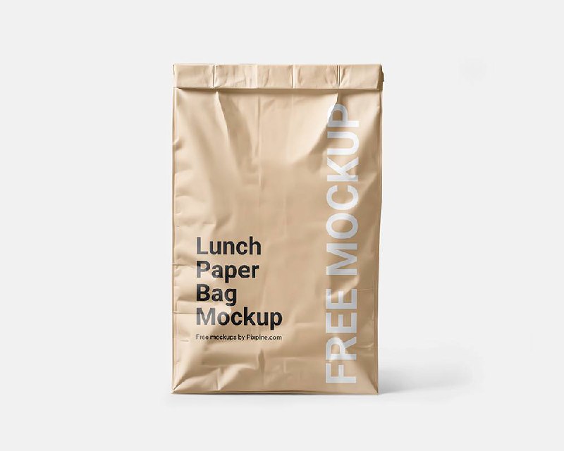 **Мокап бумажного пакета**Lunch Paper Bag Mockup***📥*** …