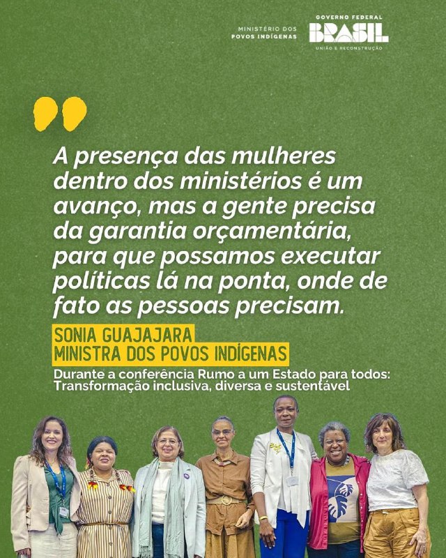 A ministra Sonia Guajajara fala da …