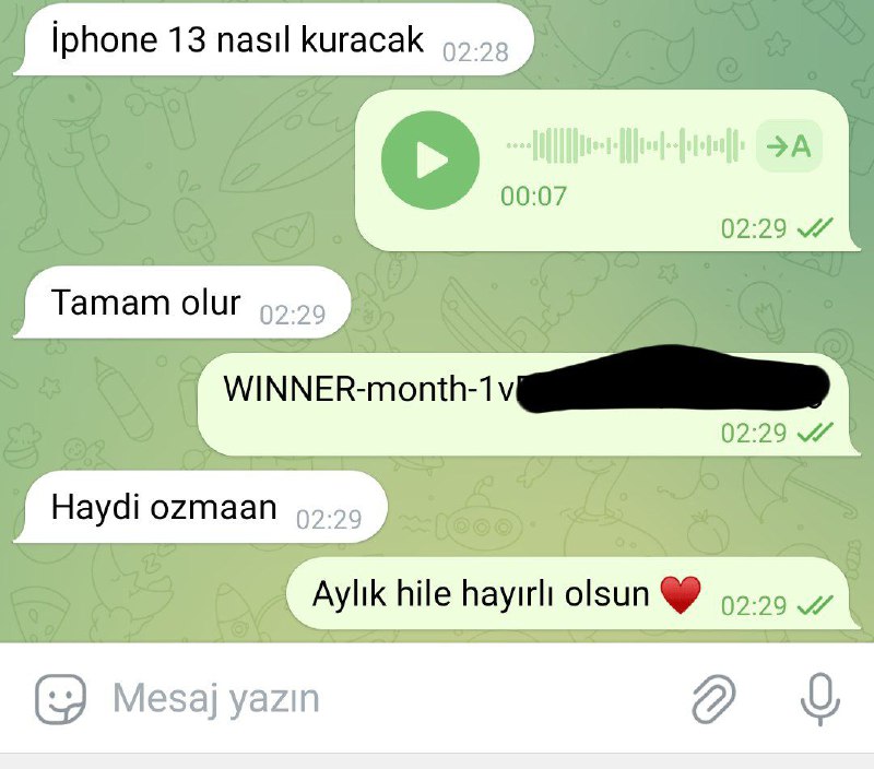 1 AYLIK WİNNER İOS HAYIRLI OLSUN …