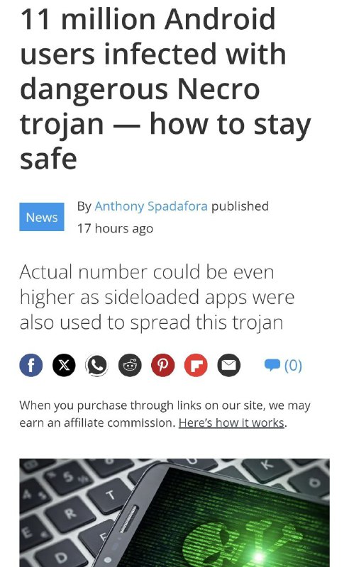 Троян Necro [захватил](https://www.tomsguide.com/computing/malware-adware/11-million-android-users-infected-with-dangerous-necro-trojan-how-to-stay-safe) Google Play. Он …