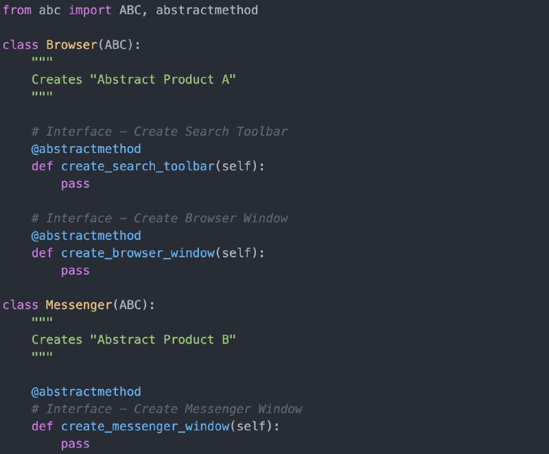 **Abstract Factory Design Pattern in Python**