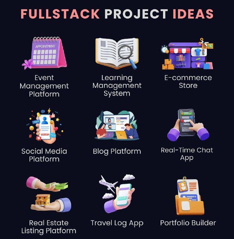 [*****💡*****](https://whatsapp.com/channel/0029VaiSdWu4NVis9yNEE72z) **Full Stack Project Ideas** [*****💡*****](https://whatsapp.com/channel/0029VaiSdWu4NVis9yNEE72z)