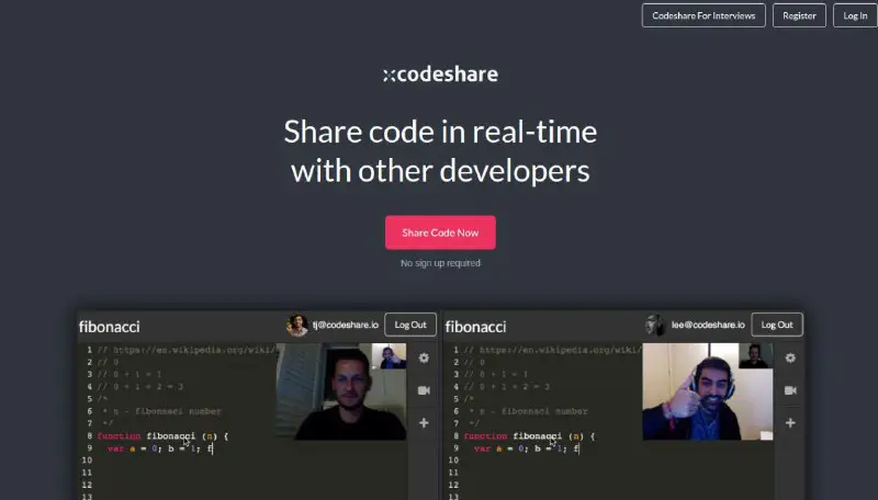 share code in real-time with other …