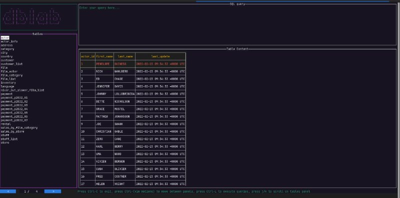 The database client every command line …