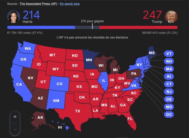 USA : Résultats principaux des élections …