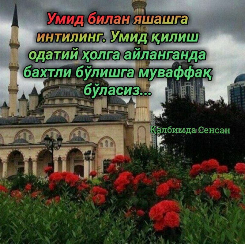 **Кун давомида сизларга юкори кайфият, севги …