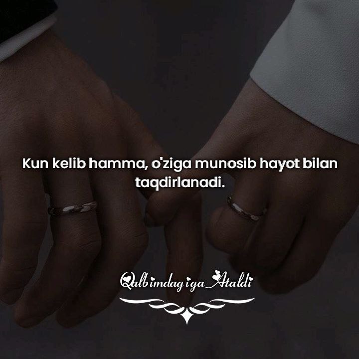 **Kun kelib hamma, o'ziga munosib hayot …