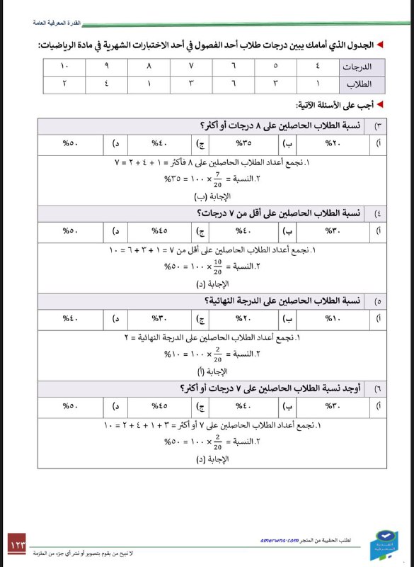 أسئلة القدرة المعرفية وقدرات جامعيين