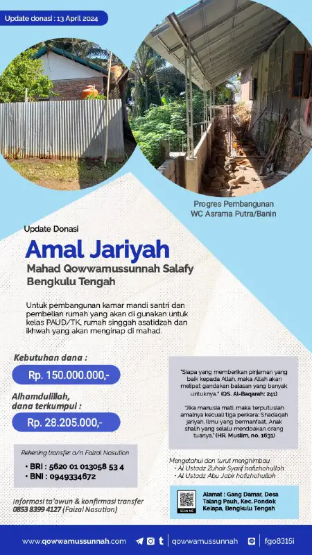 Donasi Amal Jariyah Update 15 April …