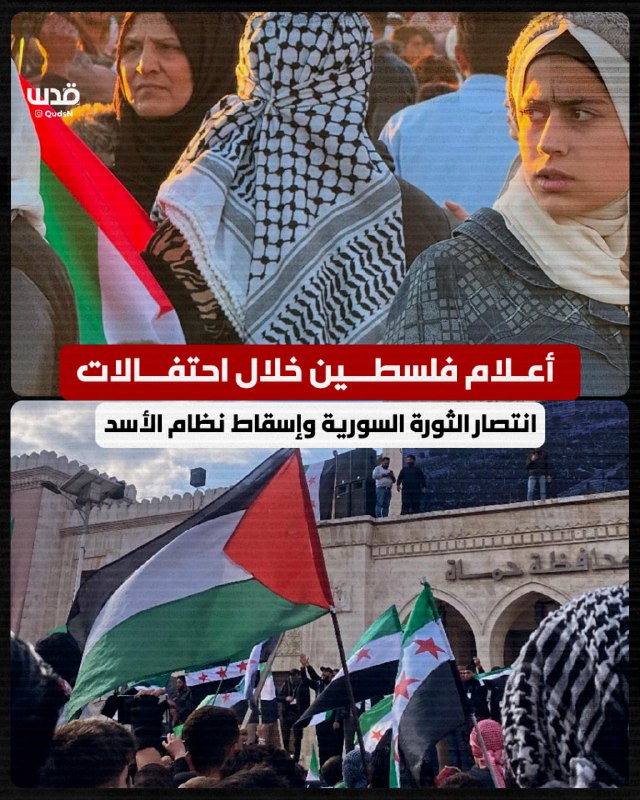 **رفع العلم الفلسطيني في ساحة الأمويين …