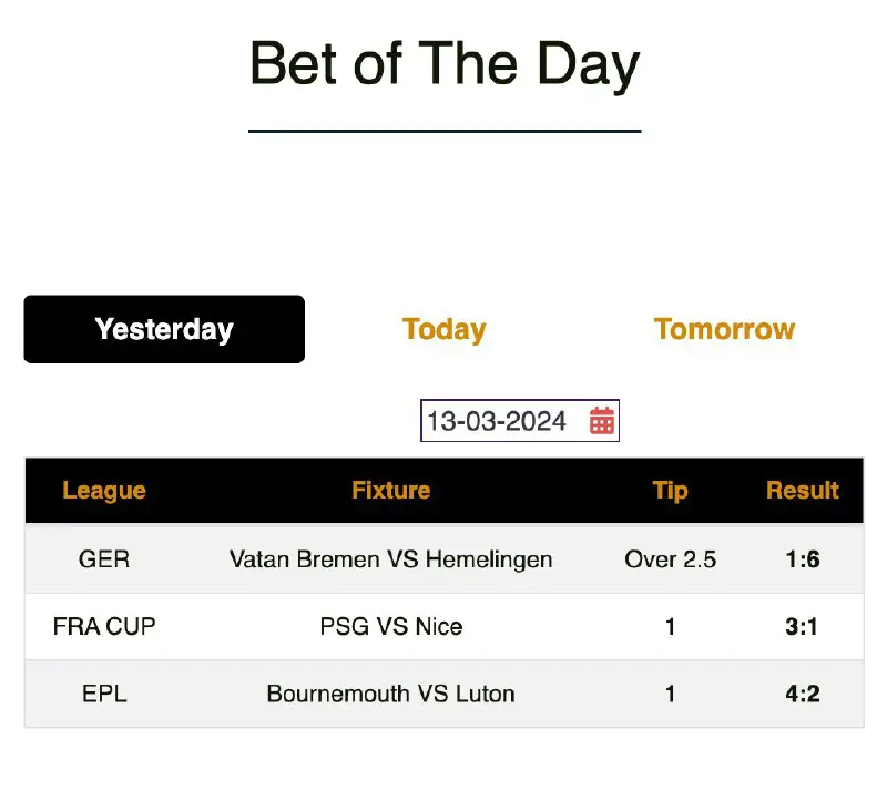 **OUR BET OF THE DAY CAME …