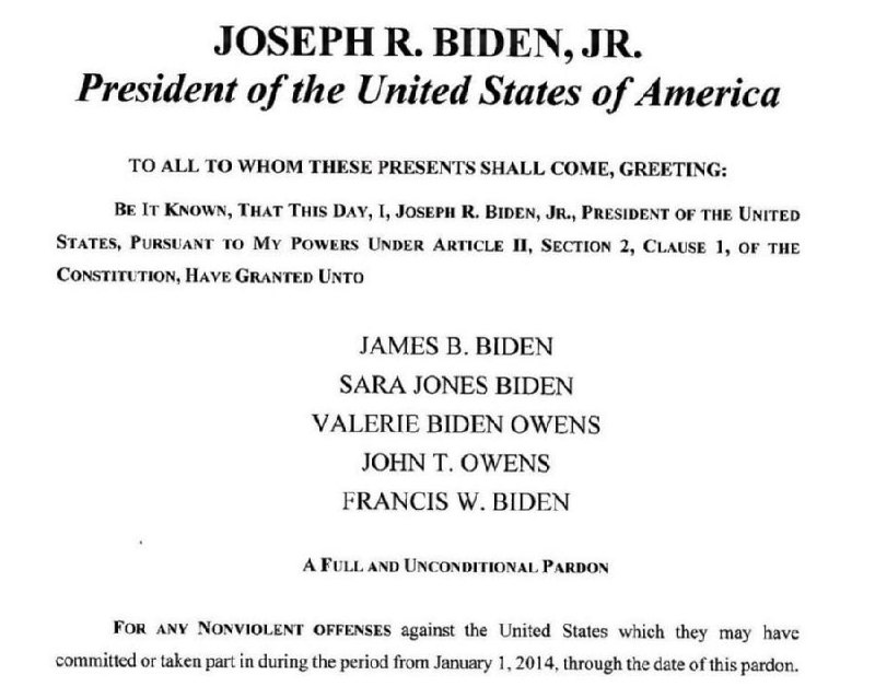 JUST IN - Biden pardons his …