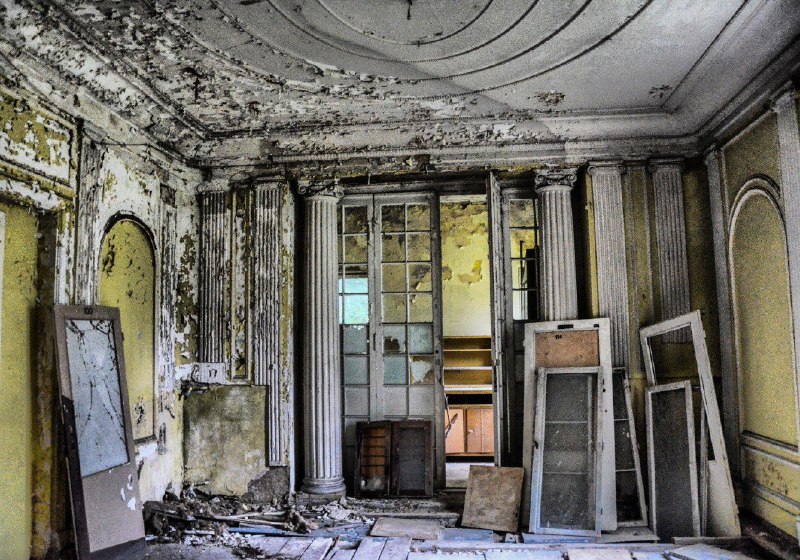 Interior of an abandoned villa in …