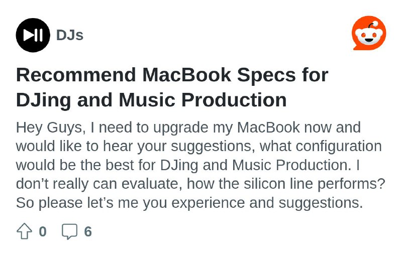 Recommend MacBook Specs for DJing and …