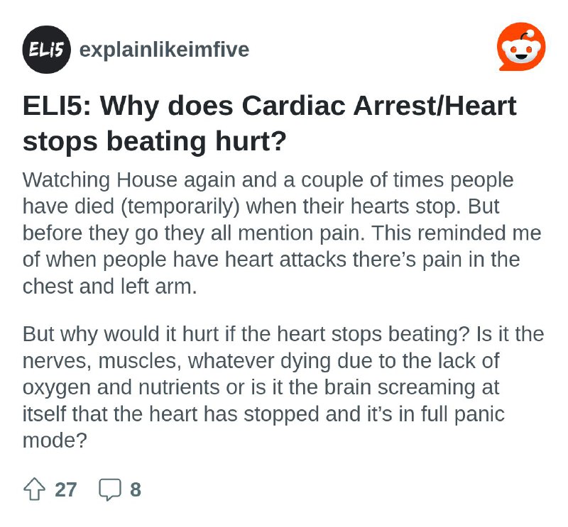 ELI5: Why does Cardiac Arrest/Heart stops beating hurt?