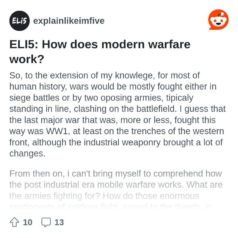 ELI5: How does modern warfare work?