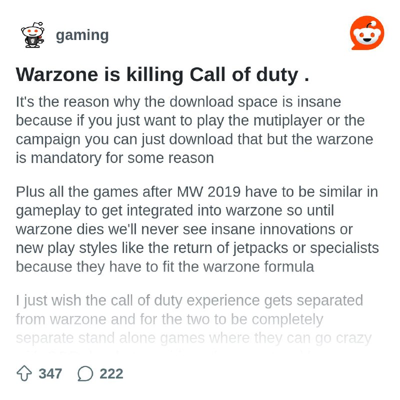 Warzone is killing Call of duty …