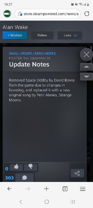 Pleasantly suprised to get an update …