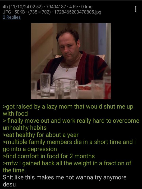 Anon eats too many cannolis