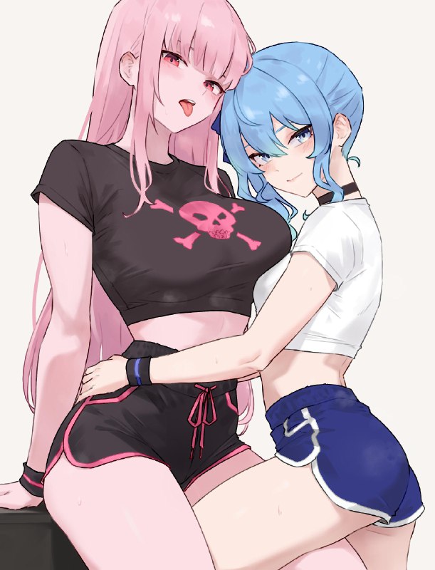 Calli &amp; Suisei in shorts (by …