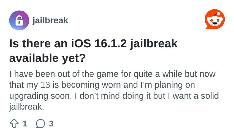 Is there an iOS 16.1.2 jailbreak …