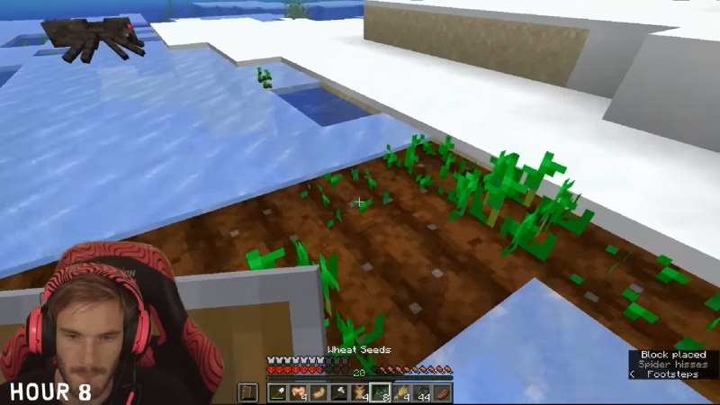 Rewatching PewDiePie's 12 hour minecraft livetream …