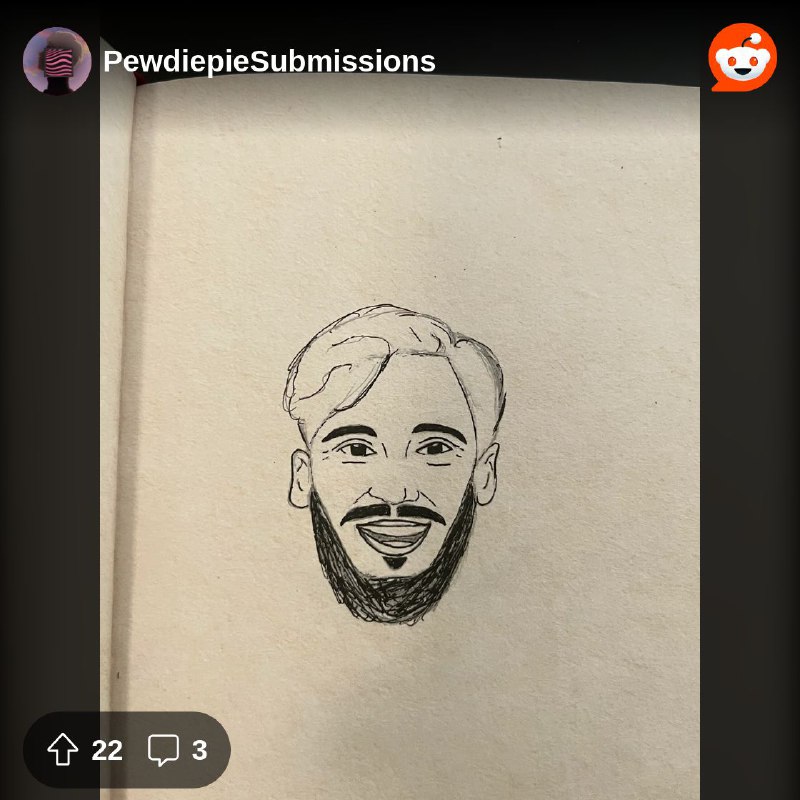 My second try drawing PewDiePie. Pic …