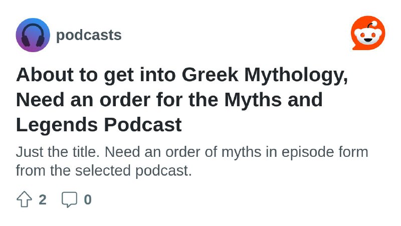 About to get into Greek Mythology, Need an order for the Myths and Legends Podcast