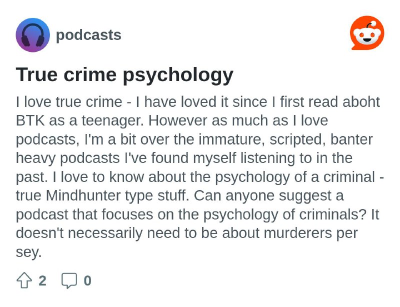 True crime psychology
