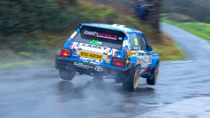 Kalle Rovanperä driving a Toyota Starlet …