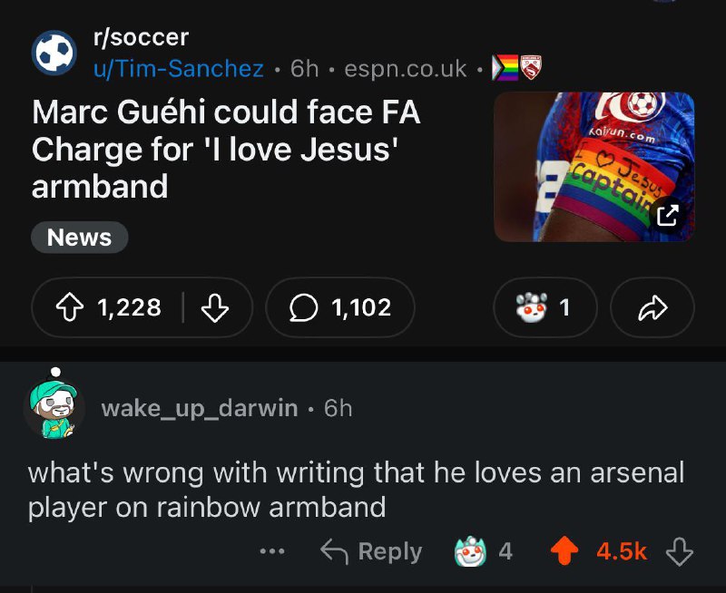 He loves the Arsenal player