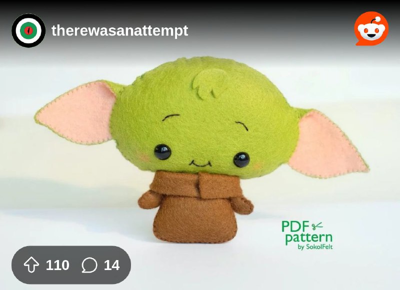 To make a little Yoda plushie.