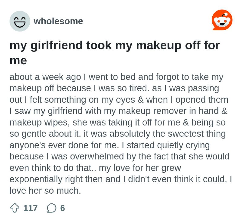 my girlfriend took my makeup off …