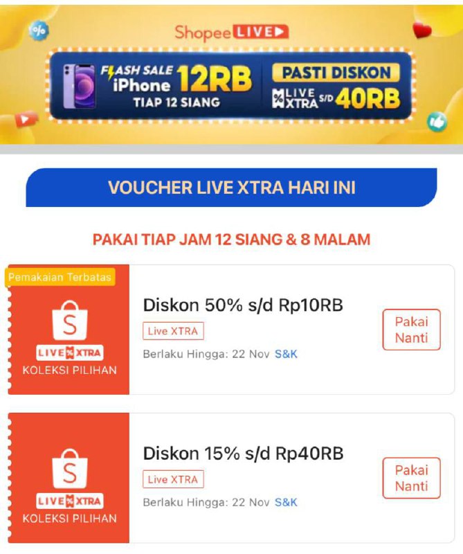 Voucher Shopee Live***✨***