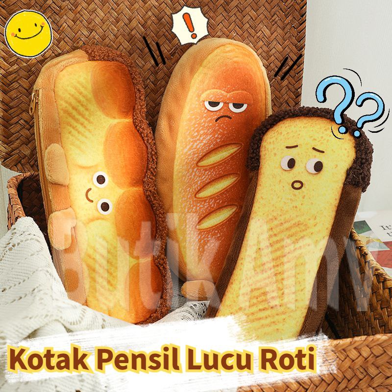 Kotak Pensil Pulpen Lucu Karakter Roti