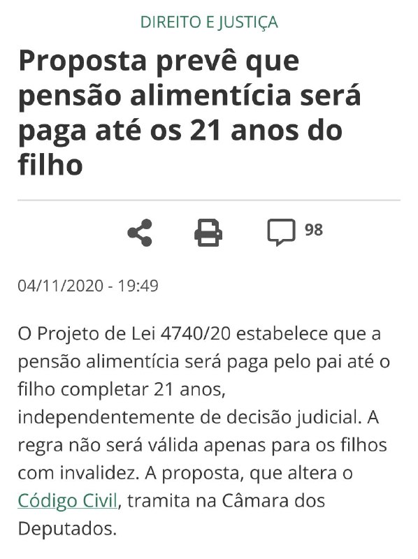 A pensão alimentícia deveria ser extinta …