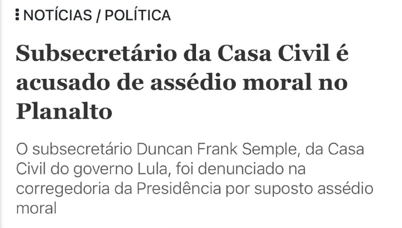 Mais um caso de assédio no …