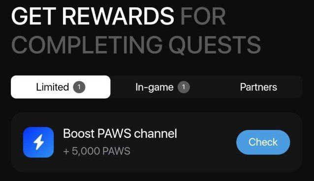 Paws task for premium users