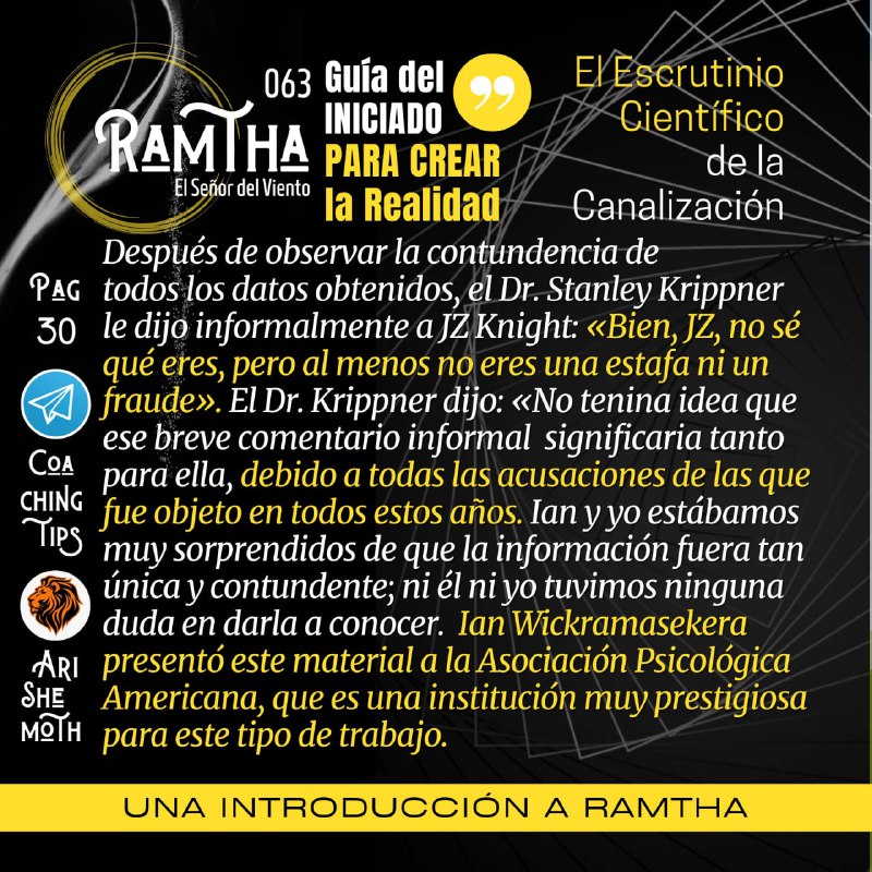 — [Contundencia de los Datos Obtenidos](https://t.me/iniciacion_Ramtha/73)