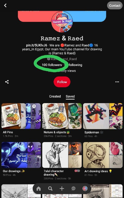 وصلنا 100 متابع على بنترست ⁦(⁠☆⁠▽⁠☆⁠)⁩***?***