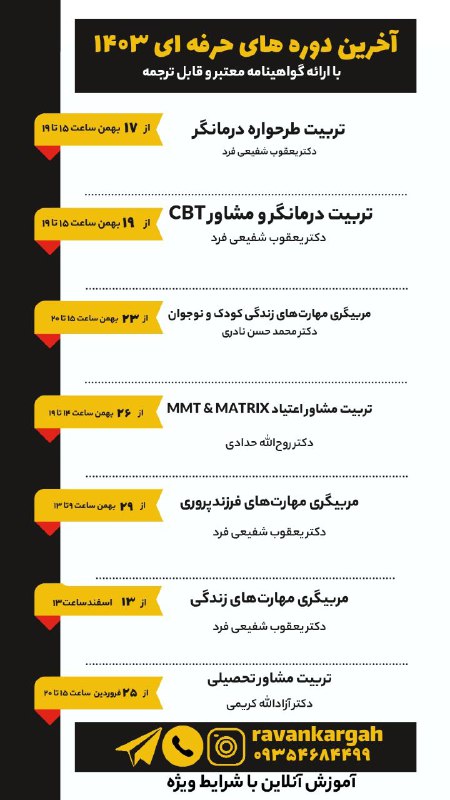 ***🌟*** آخرین دوره های حرفه ای …