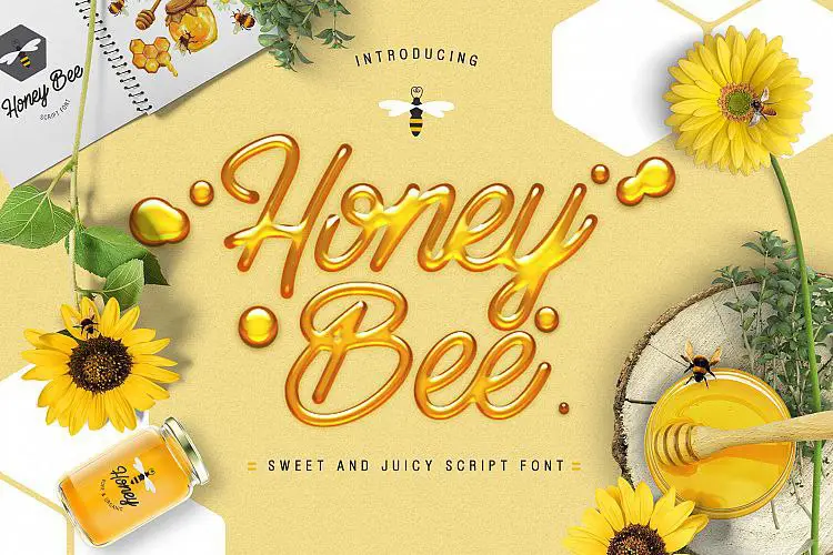 [​](https://telegra.ph/file/b2d78592a03e967b0e2b8.jpg)**Honey Bee - Una fuente tipográfica dulcemente vibrante**