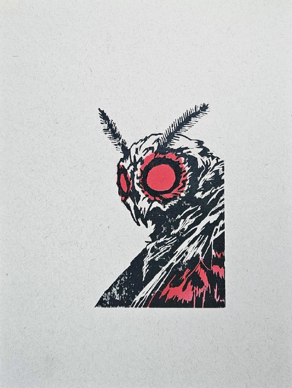 Moth Man, Me (u/co-stenza), Linoleum Cut …