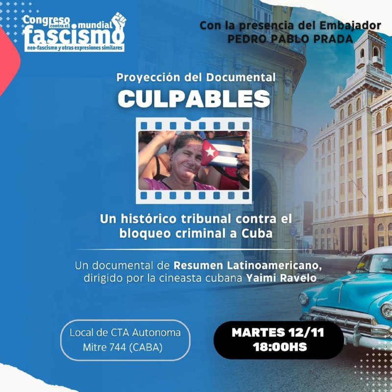 **Contra el bloqueo a Cuba**